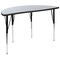 Flash Furniture Oval 47.5 W, 76 L, 30.25 H, Chrome, Laminate, Particleboard, Steel, Grey XU-GRP-A3048CON-48-GY-T-A-GG - alternate 3